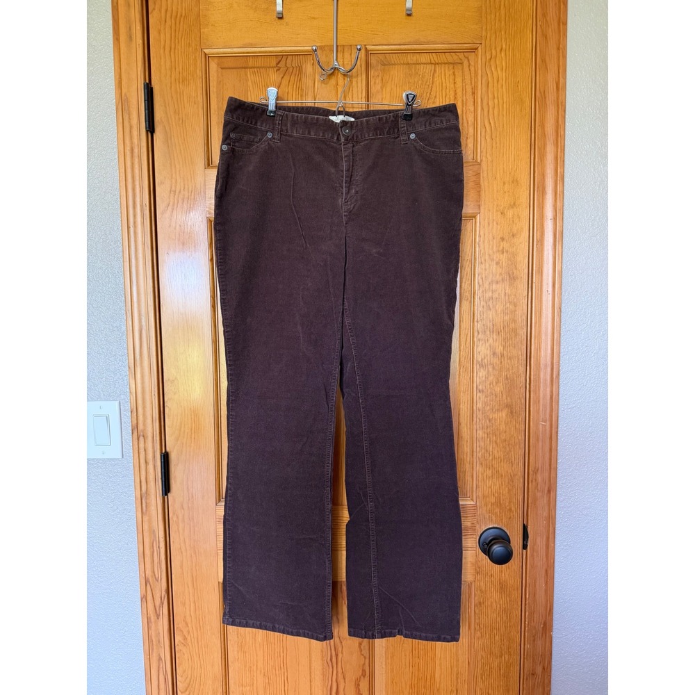 Coldwater Creek Brown Corduroy Pants Womens 16 Straight Leg Five Pocket Casual